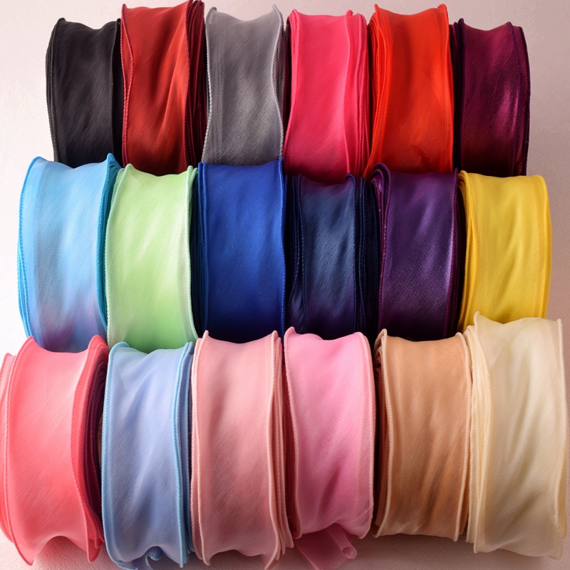 Ribbon Organza Roll - Pita Satin Organza Kain Pelangi Gulungan