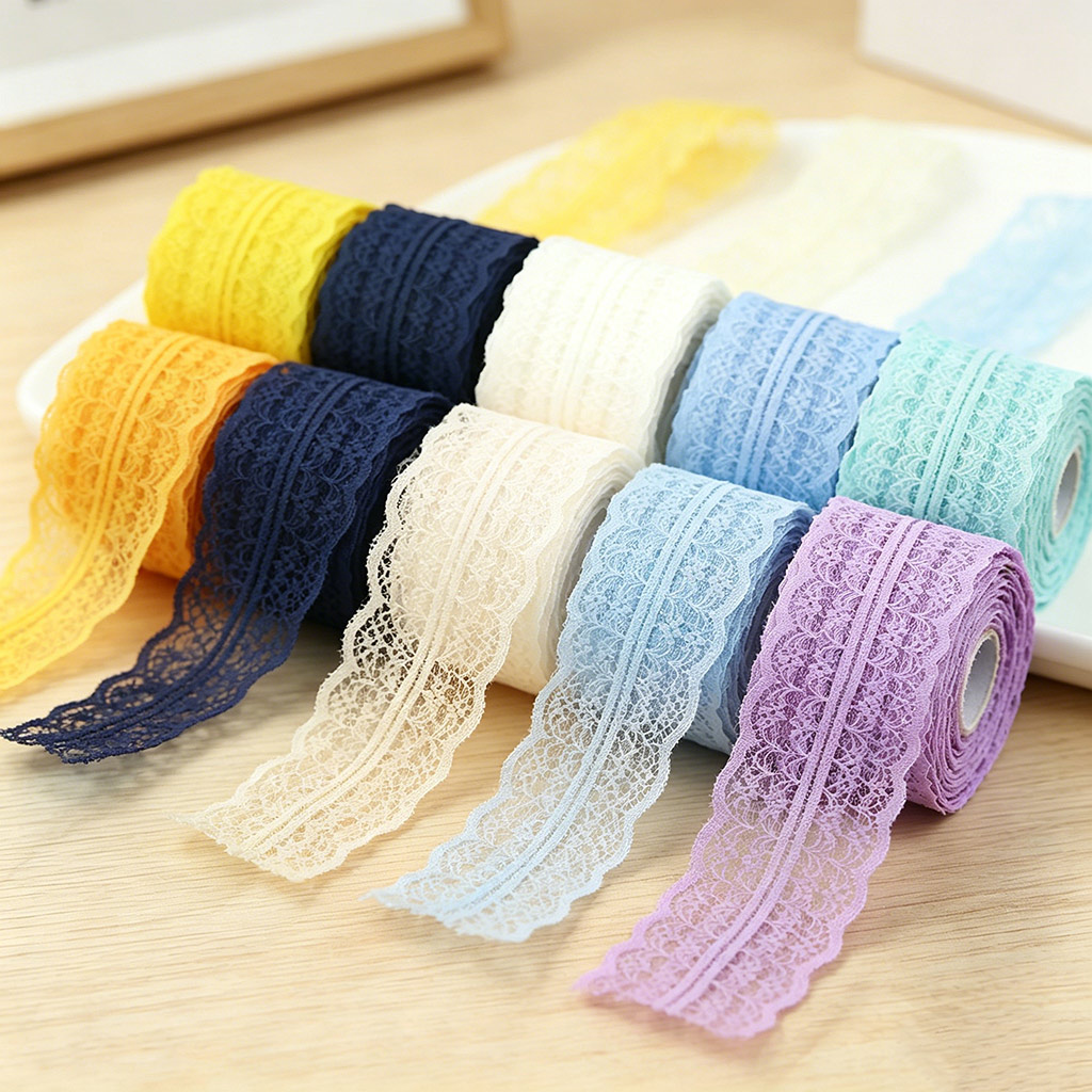 Ribbon Organza Roll - (5 Yard/Roll) 45mm Kain Renda Putih