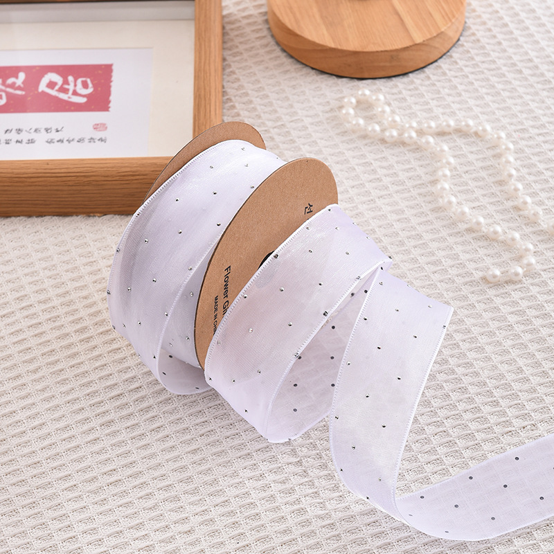 Ribbon Organza Roll - 20yard gulungan 4CM pita sutra berlian