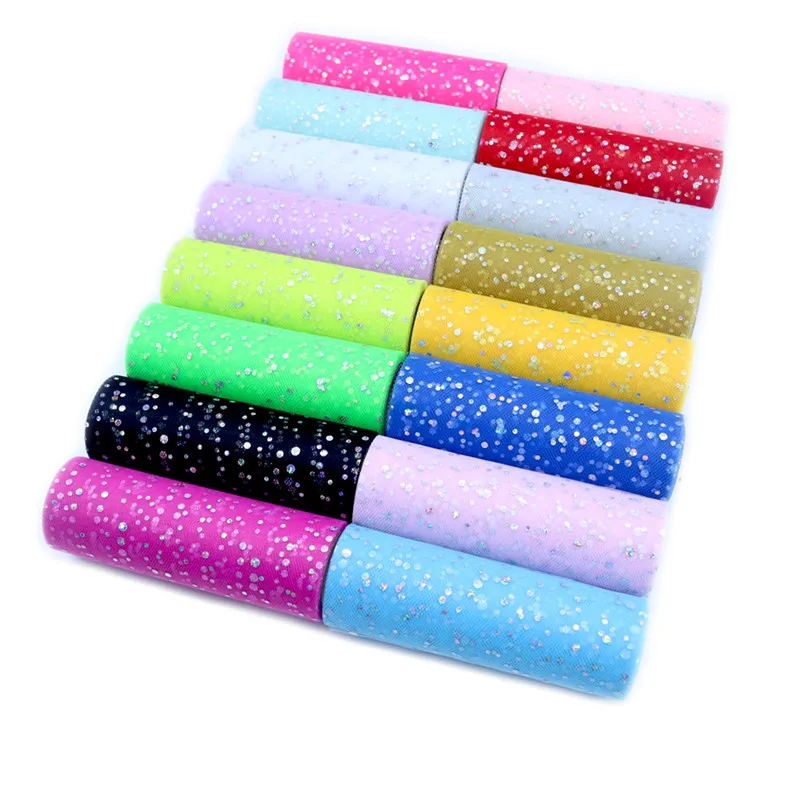 Ribbon Organza Roll - Glitter Payet Tulle Roll 15 Cm