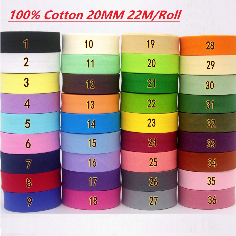 Ribbon Organza Roll - Pita Bias Katun 100% 22m/Roll, Lebar