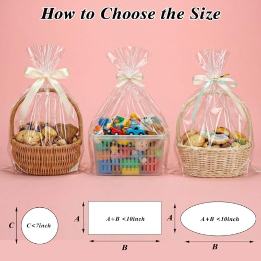 60 Buah Tas Hadiah Plastik 12X - Cellophane Wrap Clear ulasan dan harga