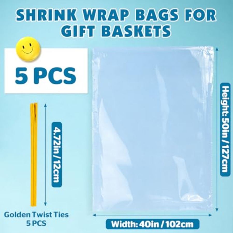 5 Pcs Kantong Plastik Susut Uk - Cellophane Wrap Clear ulasan dan harga