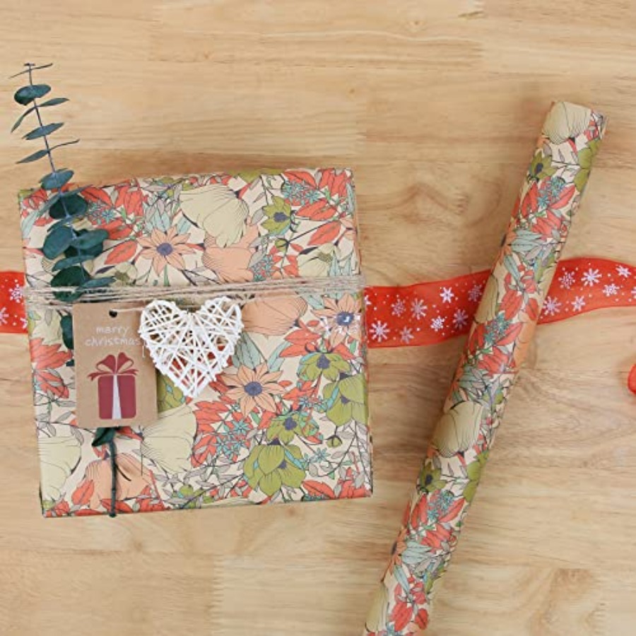 Kertas Kado Bunga Kraft, Kerta - Flower Wrap Kraft ulasan dan harga